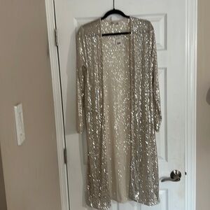 Long champagne sequin holiday or new years tunic, new with tags
